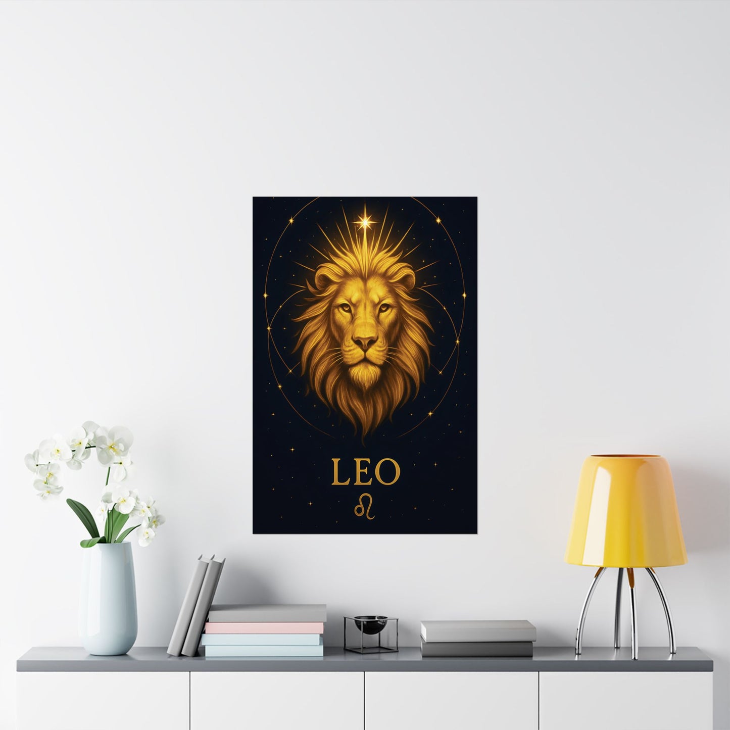 Leo Zodiac Constellation Matte Poster – Celestial Lion Astrology Wall Art Print (Multiple Sizes)