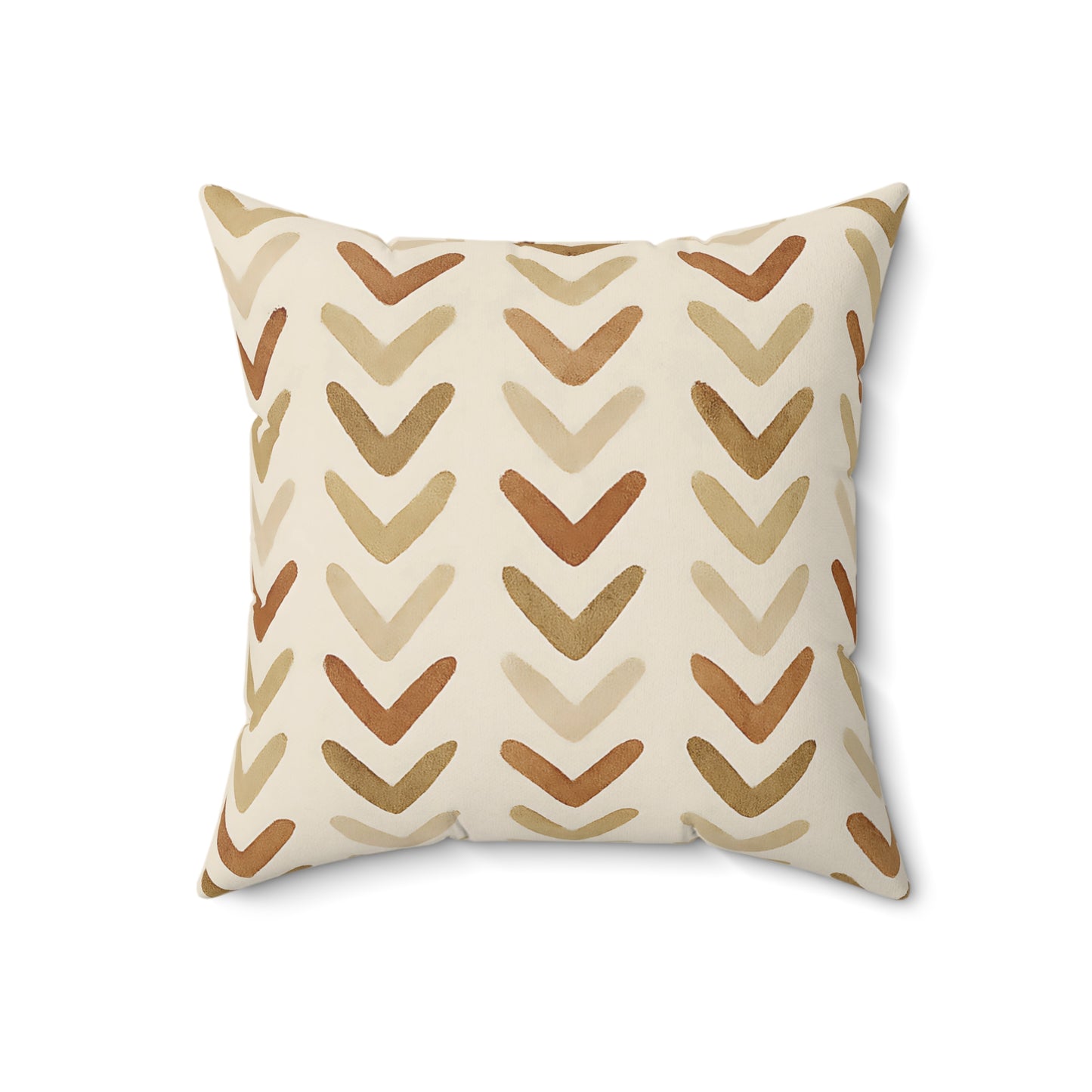 Earth Tone Chevron Throw Pillow - Modern Boho Decorative Cushion with Double-Sided Print