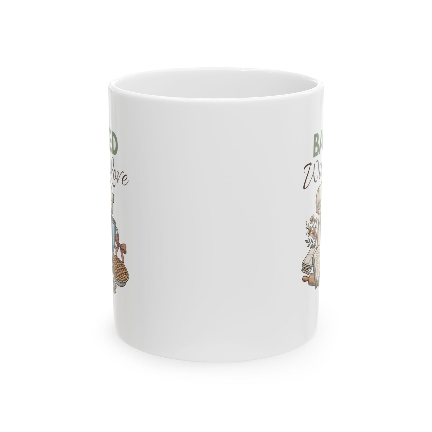 Baked With Love Ceramic Coffee Mug – Baking Lover Coffee Cup – Baker Gift – Cozy Kitchen Mug – 11oz & 15oz