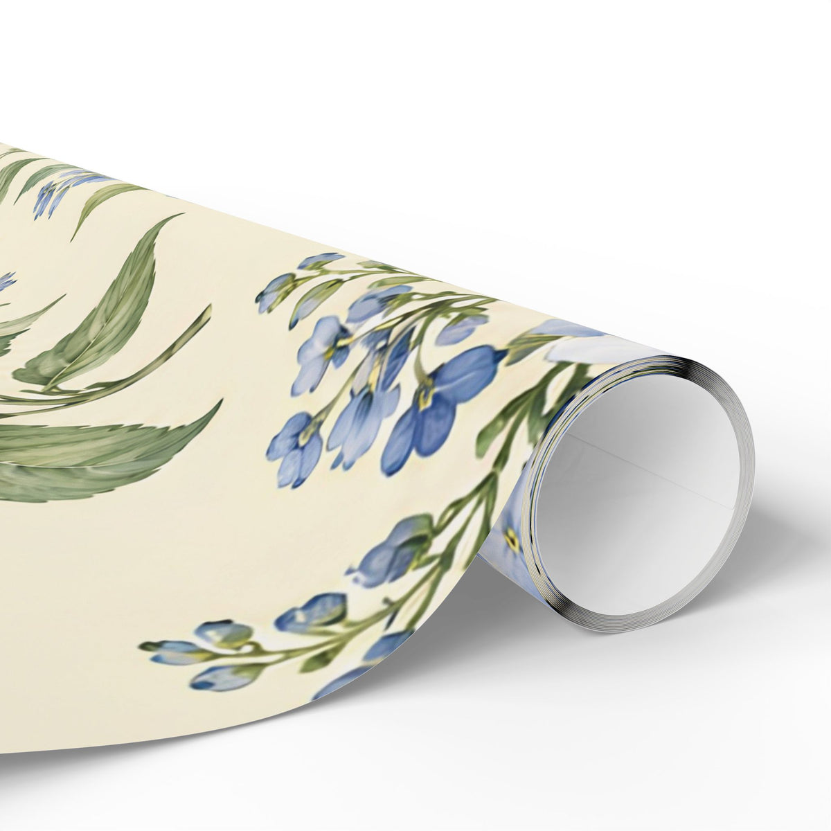 Floral Hydrangea Wrapping Paper Roll — Blue Vintage Flower Gift Wrap