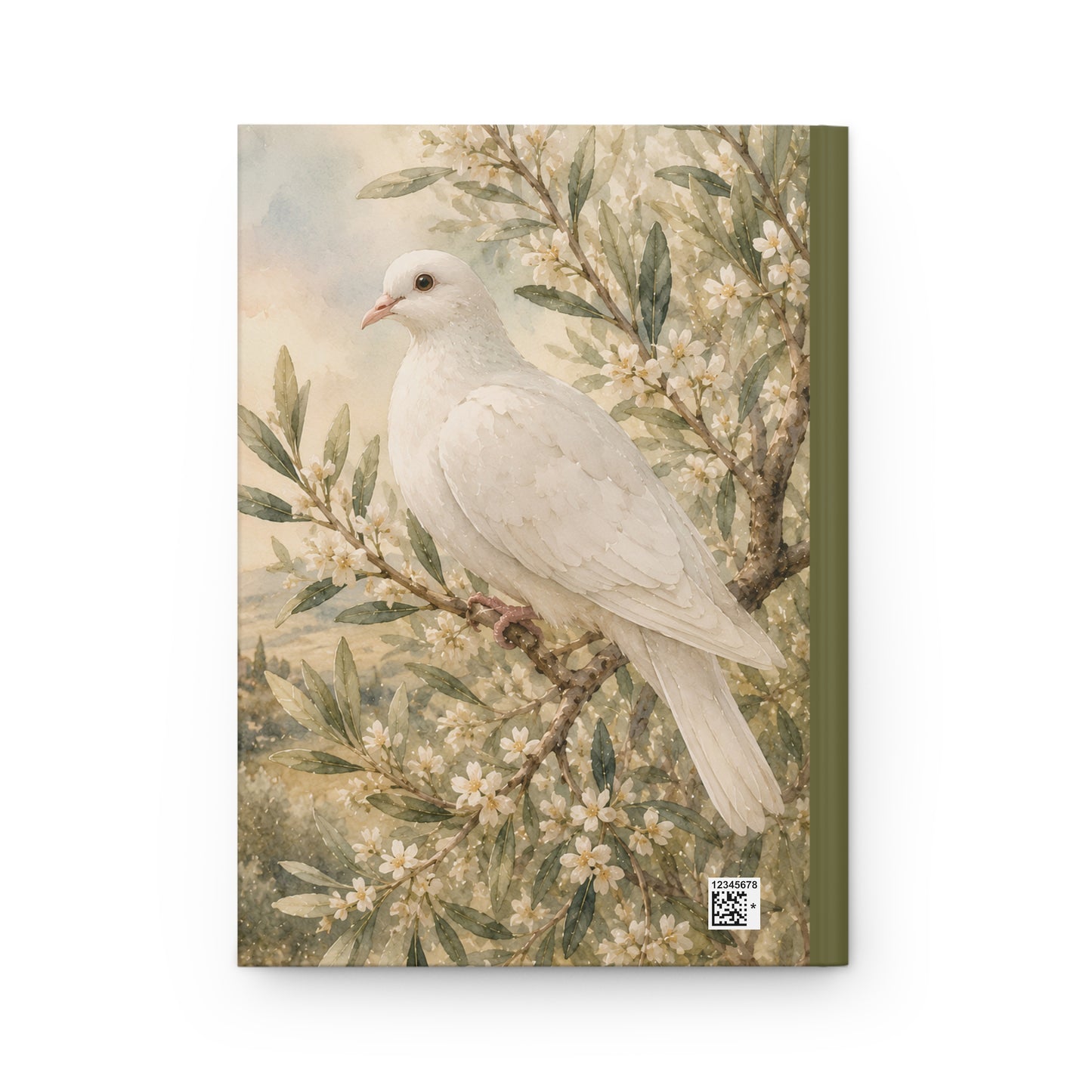 White Dove Hardcover Journal — Vintage Floral Peace Notebook