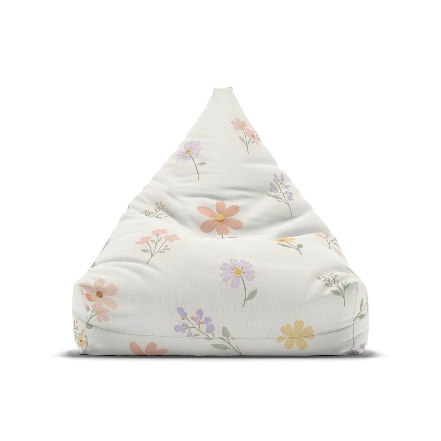 Floral Pastel Bean Bag Cover — Soft Spring Daisy Pattern
