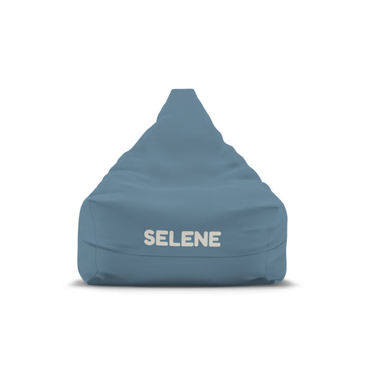 Personalized Blue Bean Bag Cover – Custom Name "SELENE" Cozy Lounge Pouf
