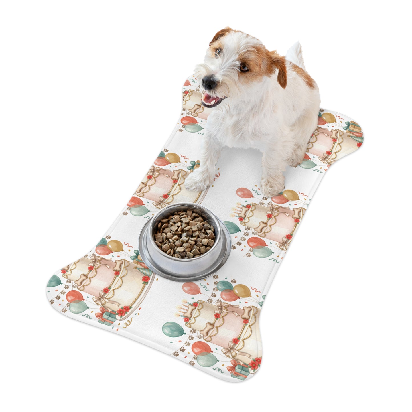 Birthday Cake Pet Feeding Mat — Festive Non-Slip Placemat for Dogs