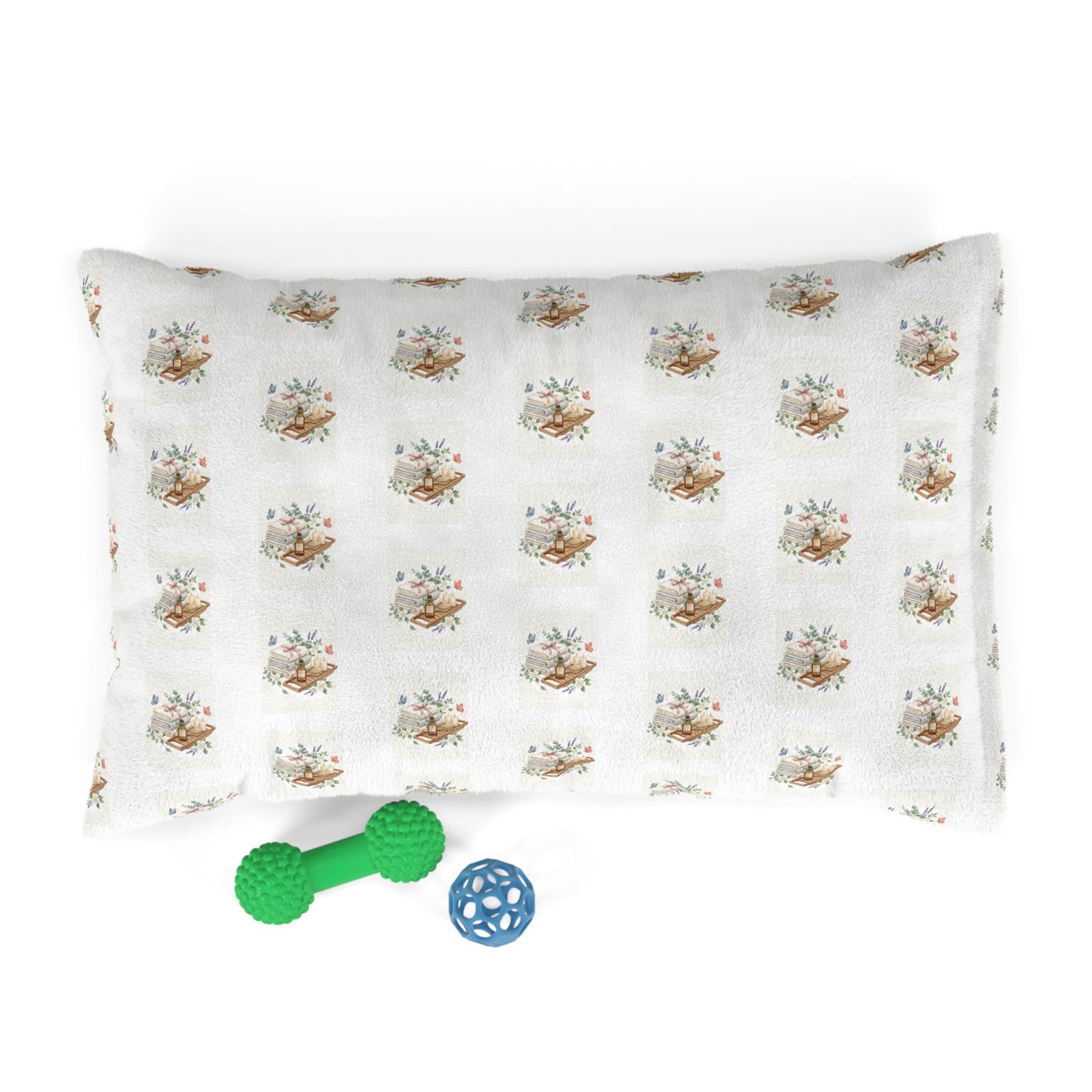 Spa Day Pet Bed – Relaxing Botanical Pet Cushion – Self-Care Inspired Pet Bed