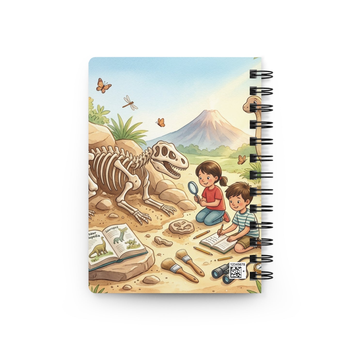 Dinosaur Fossil Adventure Spiral Journal — Kids Paleontology Notebook