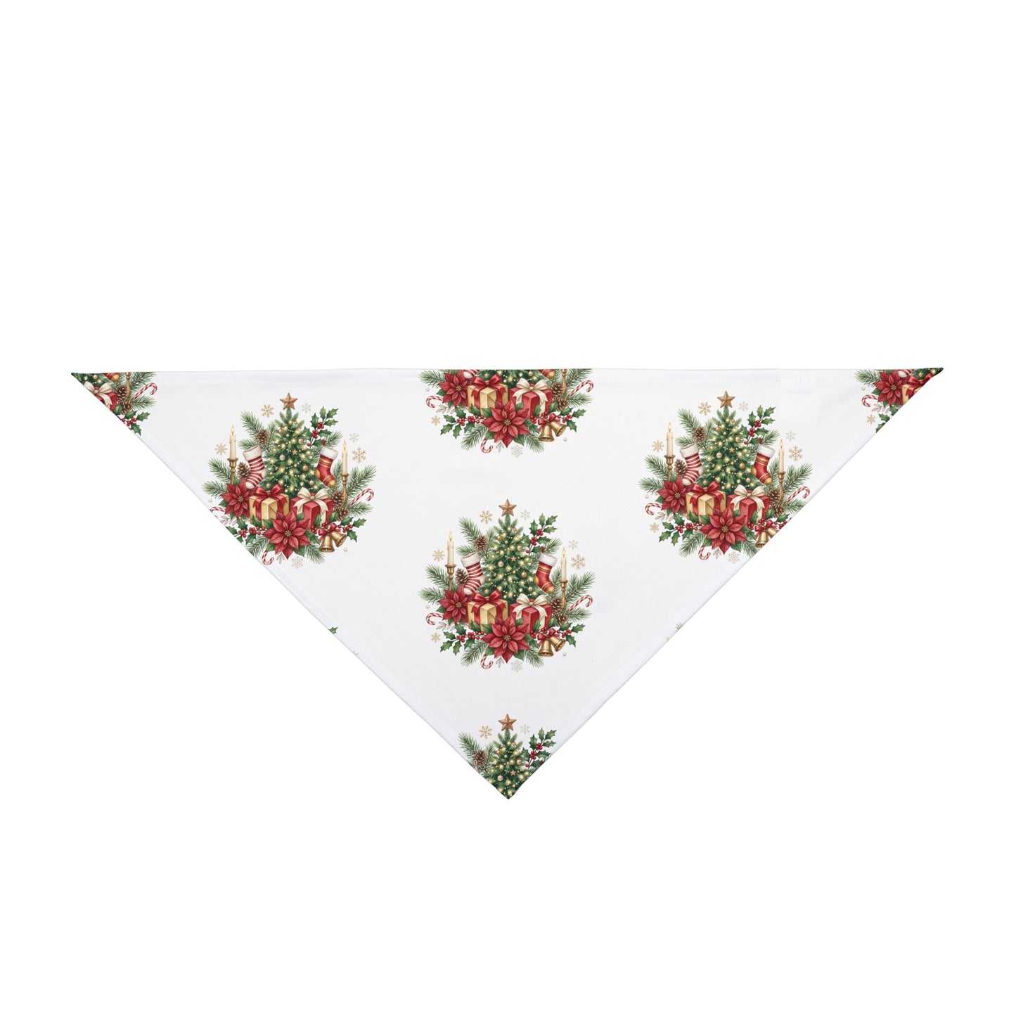 Christmas Floral Pet Bandana — Festive Holiday Bouquet Dog Scarf
