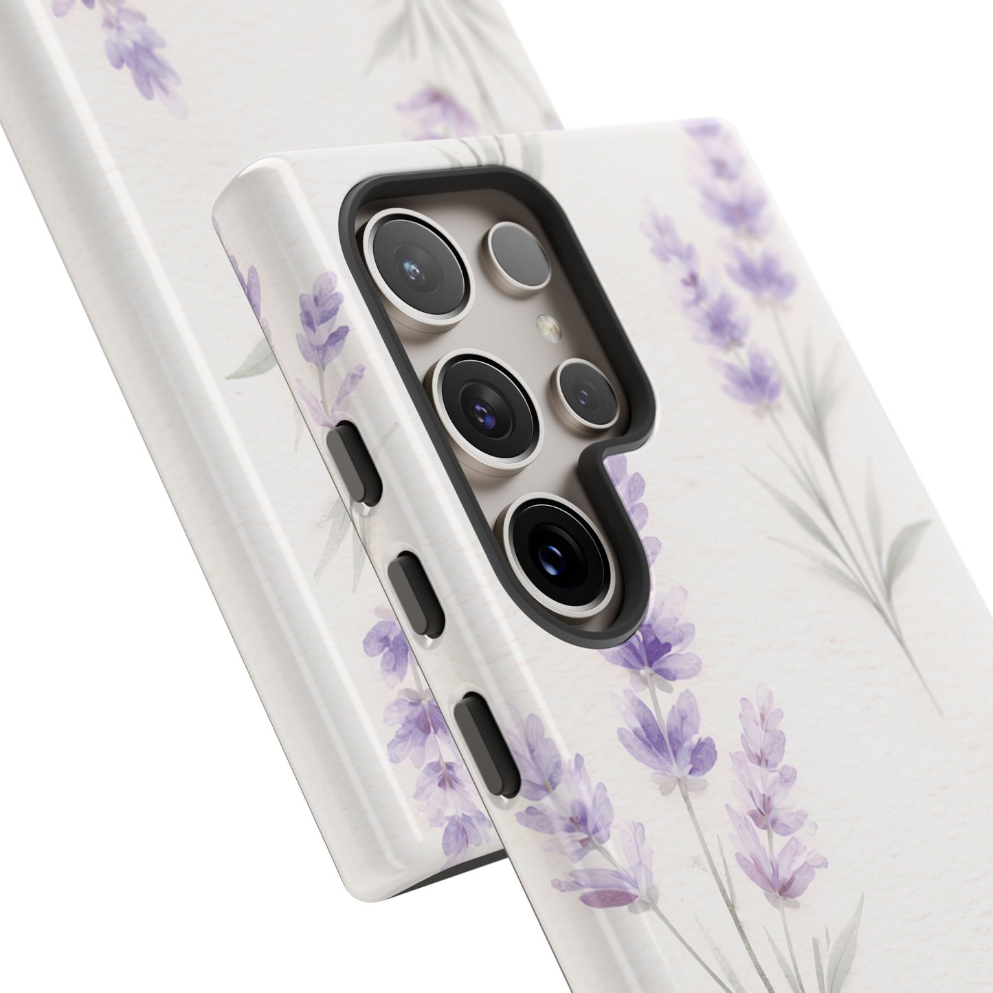Lavender Floral Phone Case — Protective Tough Case with Purple Botanical Print