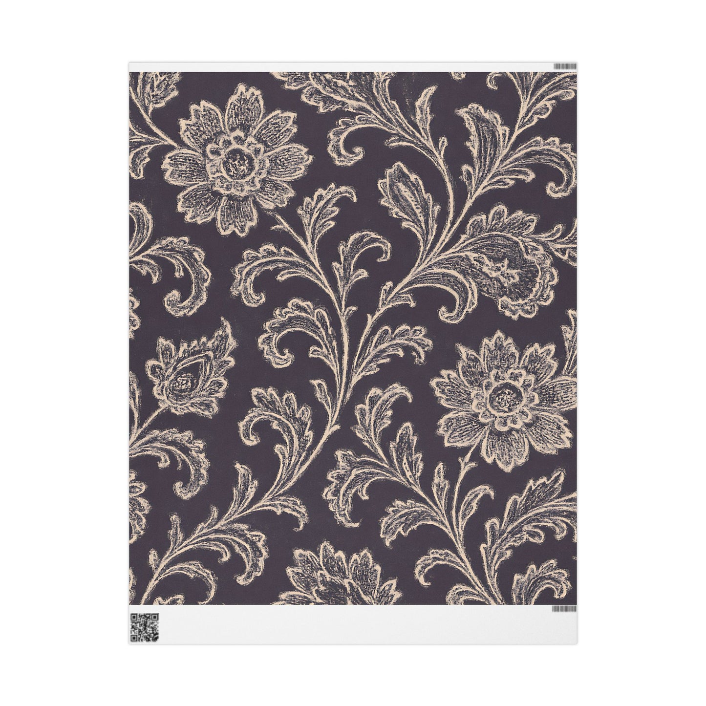 Elegant Floral Damask Wrapping Paper – Luxe Vintage-Inspired Gift Wrap in Glossy or Matte