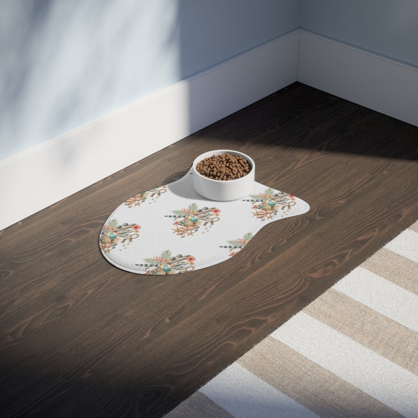 Coastal Seashell Pet Feeding Mat — Beachy Paw Placemat for Dogs & Cats