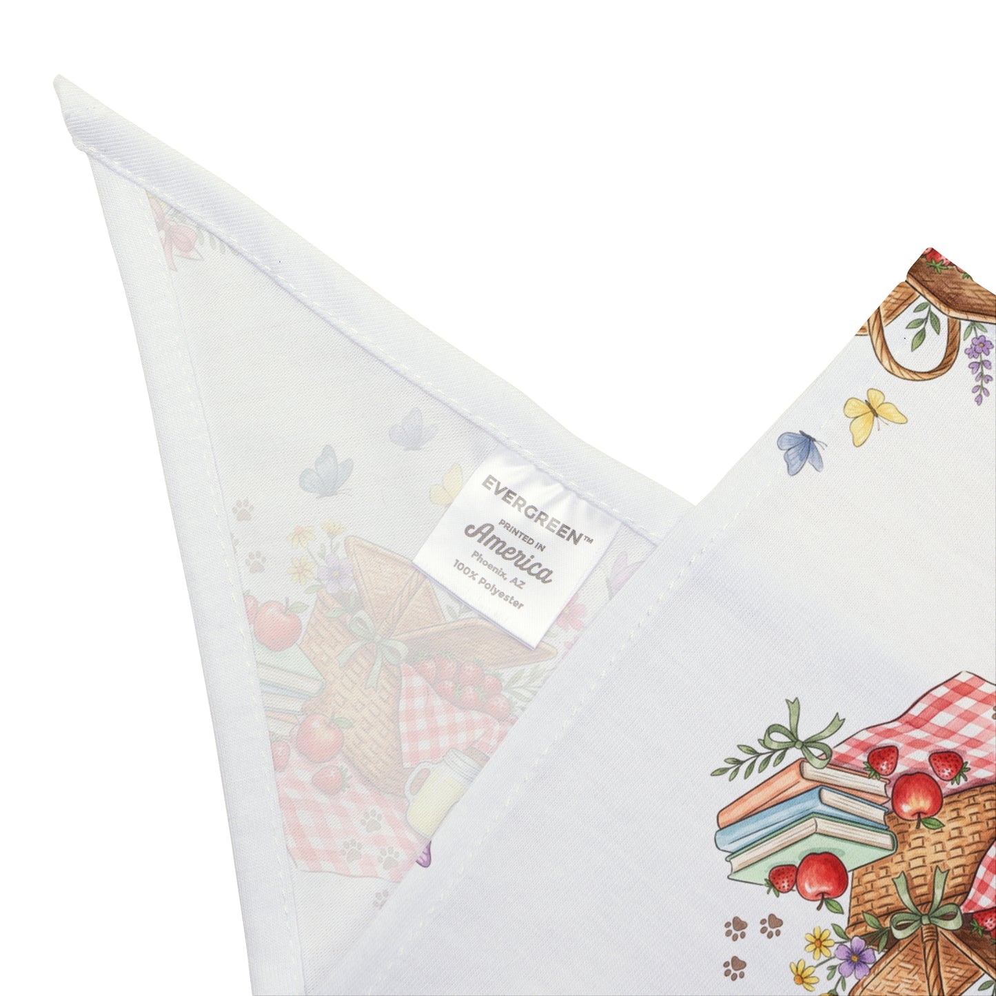 Picnic Pet Bandana – Summer Dog Bandana – Watercolor Picnic Pet Scarf – Cute Dog Bandana for Outdoor Adventures