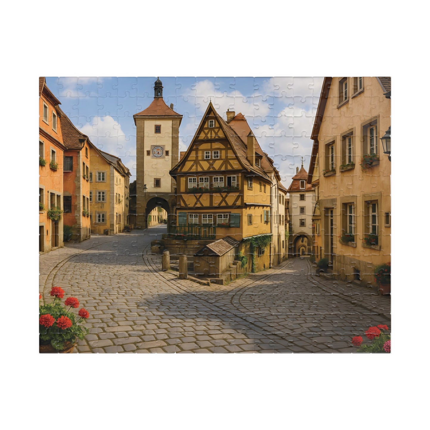 Medieval German Village Puzzle – Cobblestone Streets & Historic Architecture