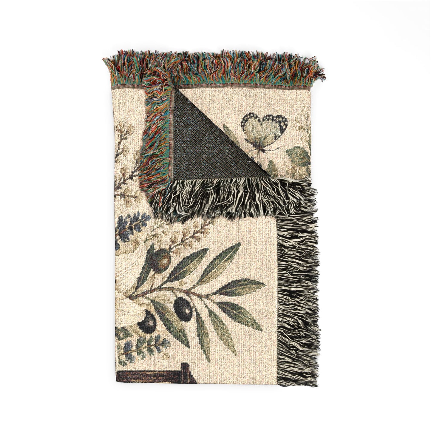 Woven Blanket — Vintage Bible & Lantern Tapestry Throw
