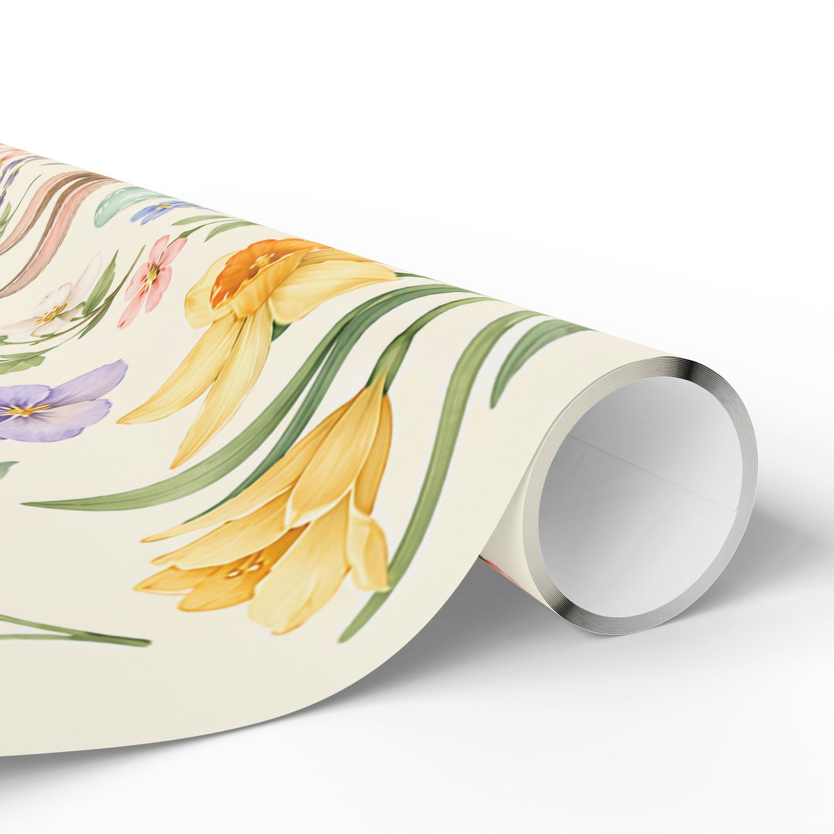 Easter Bunny Floral Wrapping Paper Roll — Pastel Spring Gift Wrap