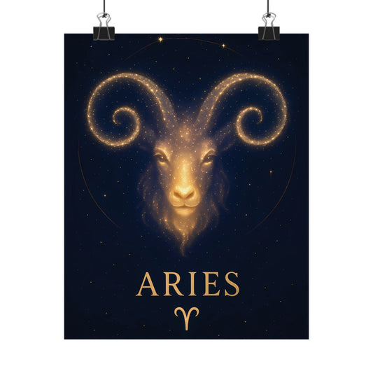 Aries Zodiac Constellation Matte Poster – Celestial Astrology Wall Art Print (Multiple Sizes)