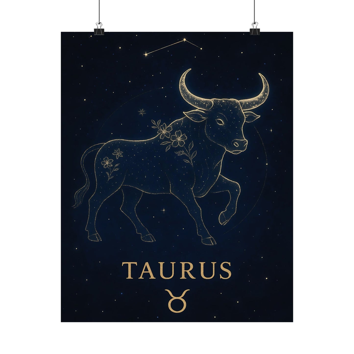 Taurus Zodiac Constellation Matte Poster – Celestial Astrology Wall Art Print (Multiple Sizes)