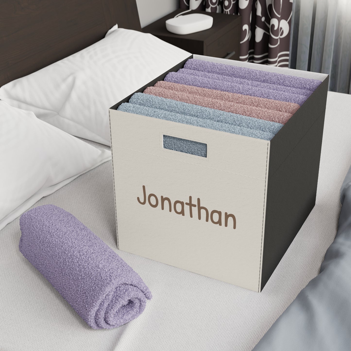 Personalized Felt Storage Box – Custom Name Toy & Nursery Organizer