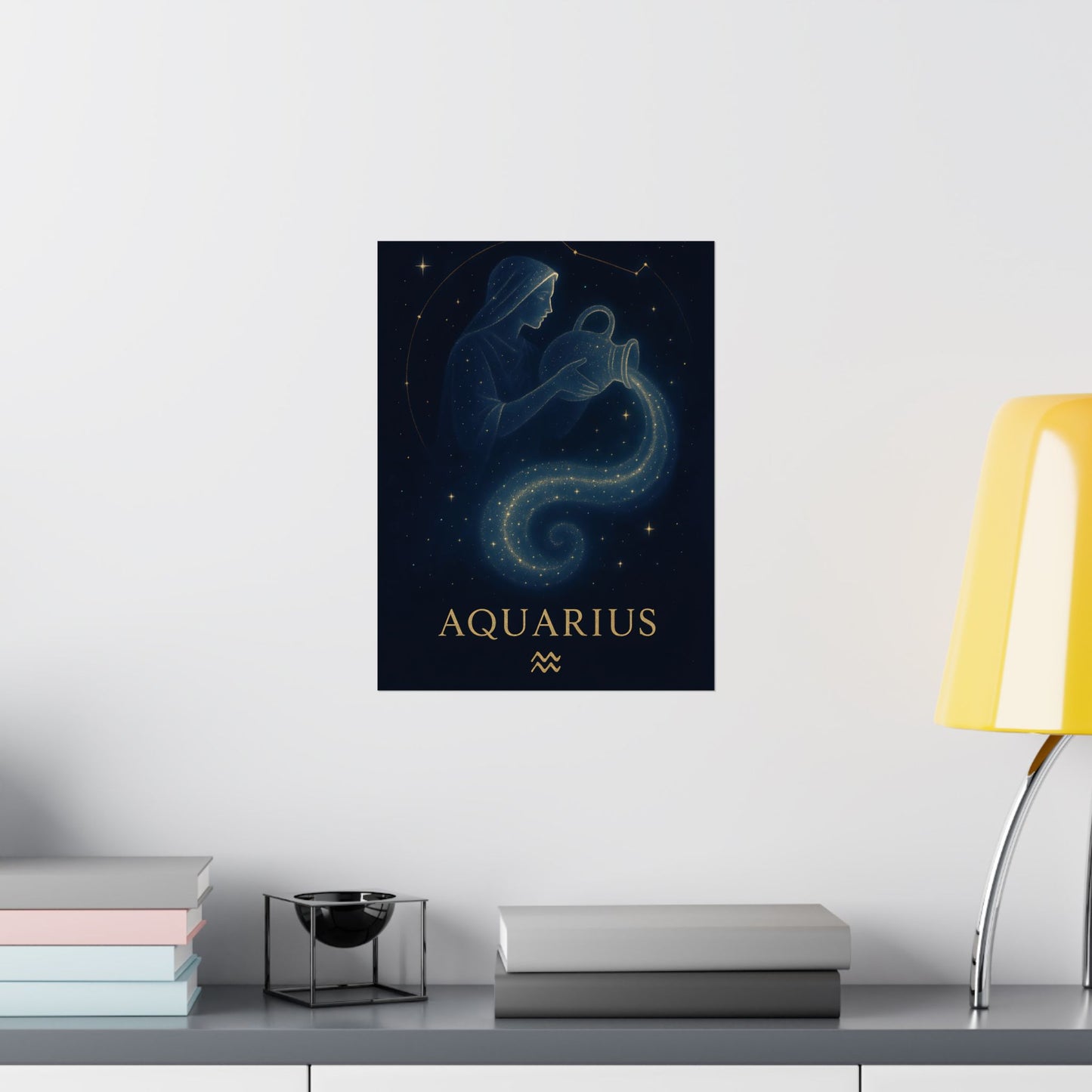 Aquarius Zodiac Constellation Matte Poster – Celestial Water Bearer Astrology Wall Art Print (Multiple Sizes)