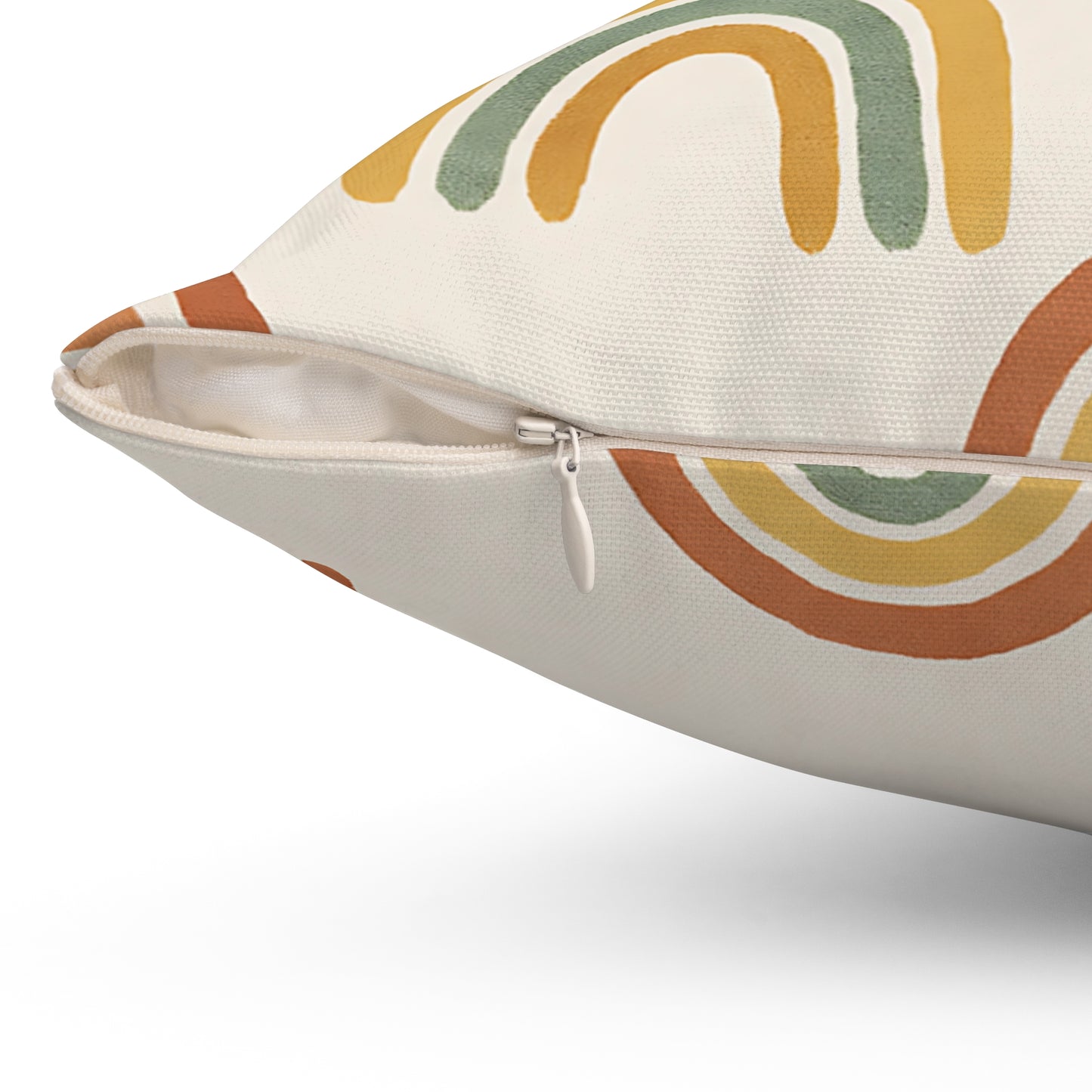 Boho Rainbow Throw Pillow – Double-Sided Decorative Cushion with Earthy Retro Tones