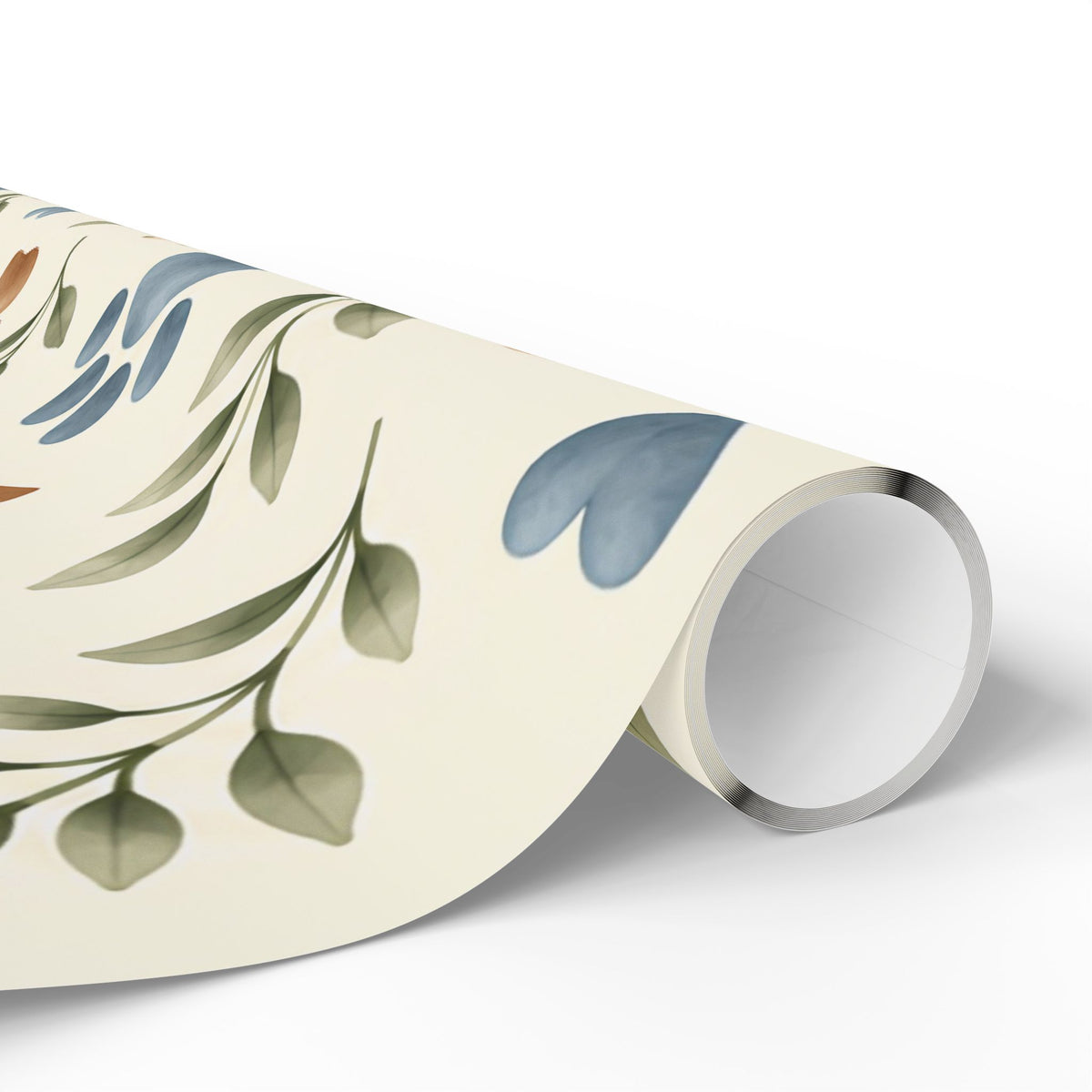 Paw Print Floral Wrapping Paper Roll — Cottage Garden Blooms