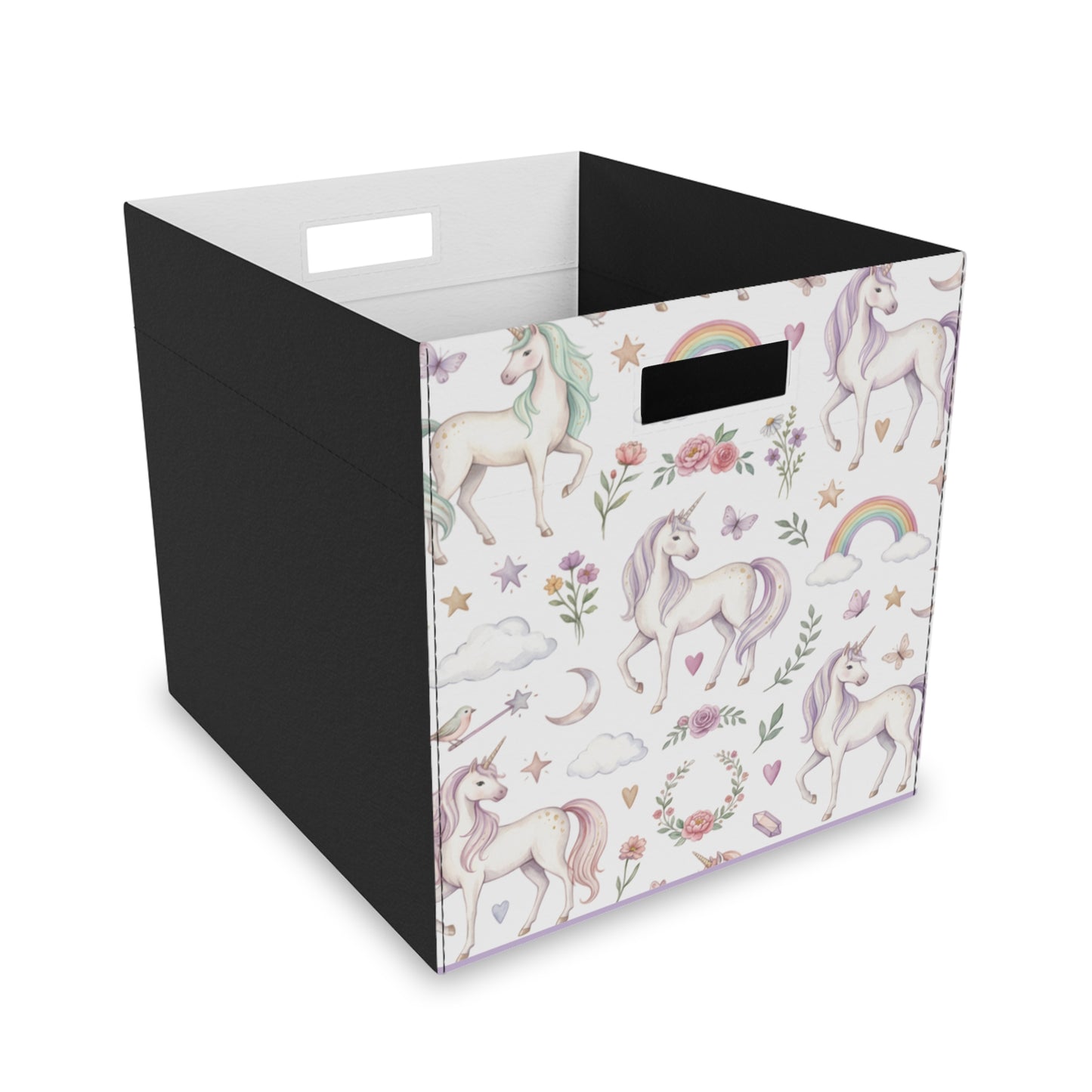 Unicorn Felt Storage Box — Pastel Magical Nursery Organizer