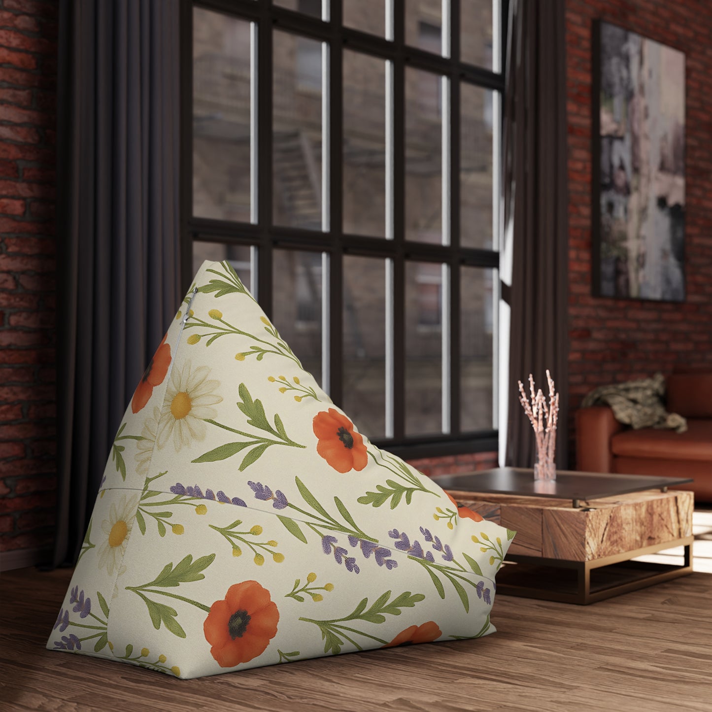 Floral Meadow Bean Bag Chair – Cottagecore Lounge Seating for Kids, Teens, and Cozy Corners