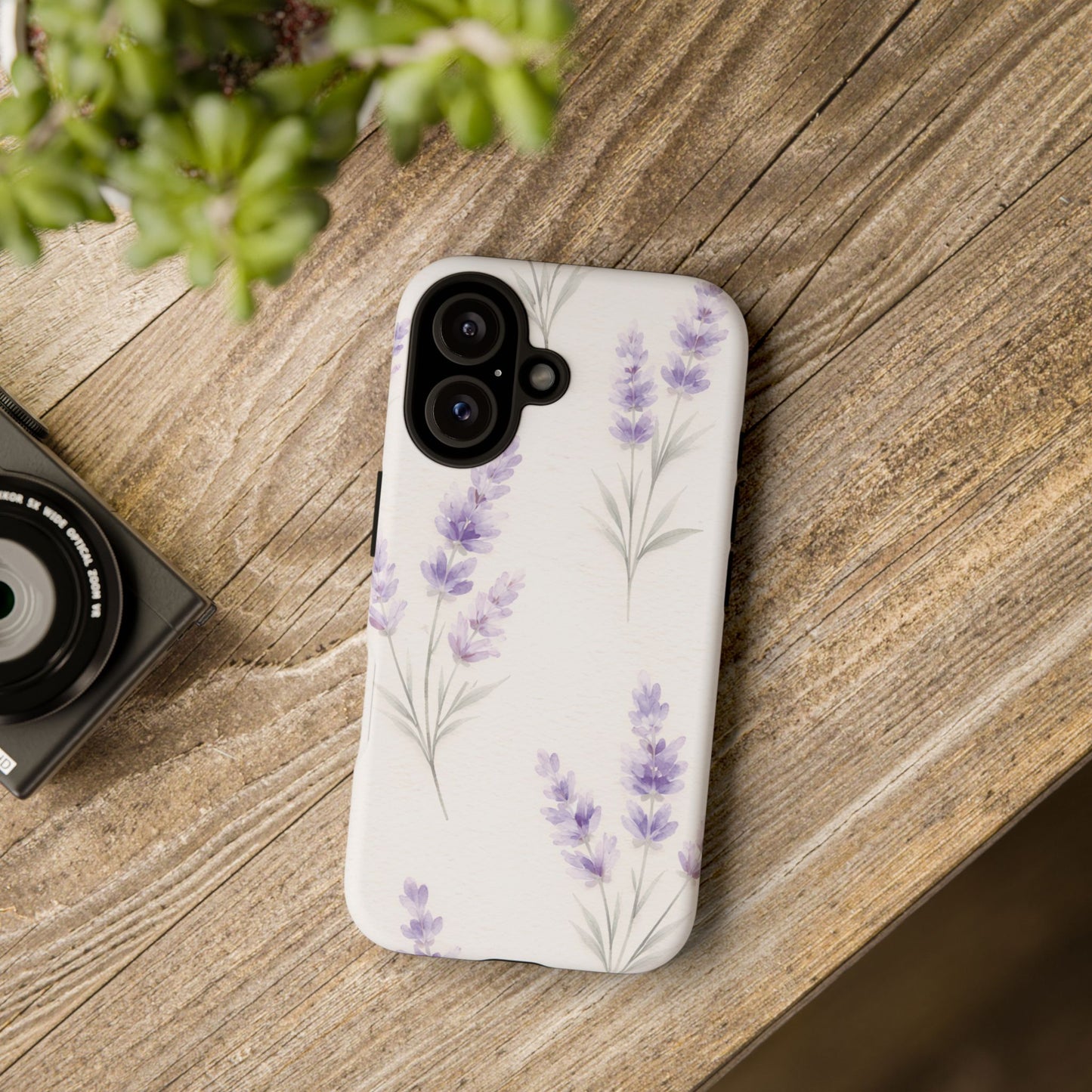 Lavender Floral Phone Case — Protective Tough Case with Purple Botanical Print