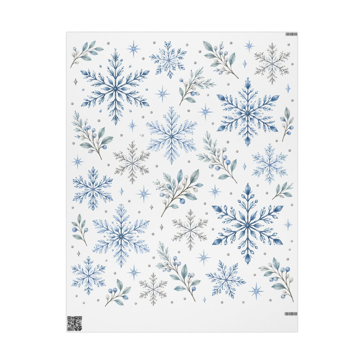 Blue Snowflake Wrapping Paper