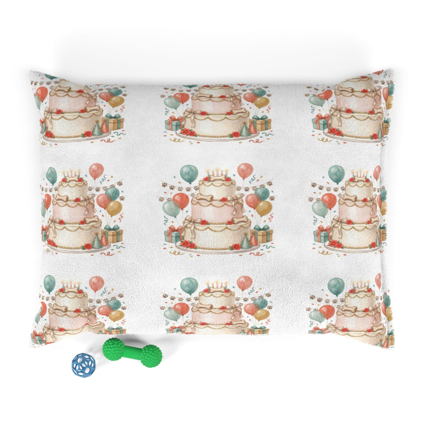 Birthday Cake Pet Bed - Festive Balloon Dog Bed Cushion