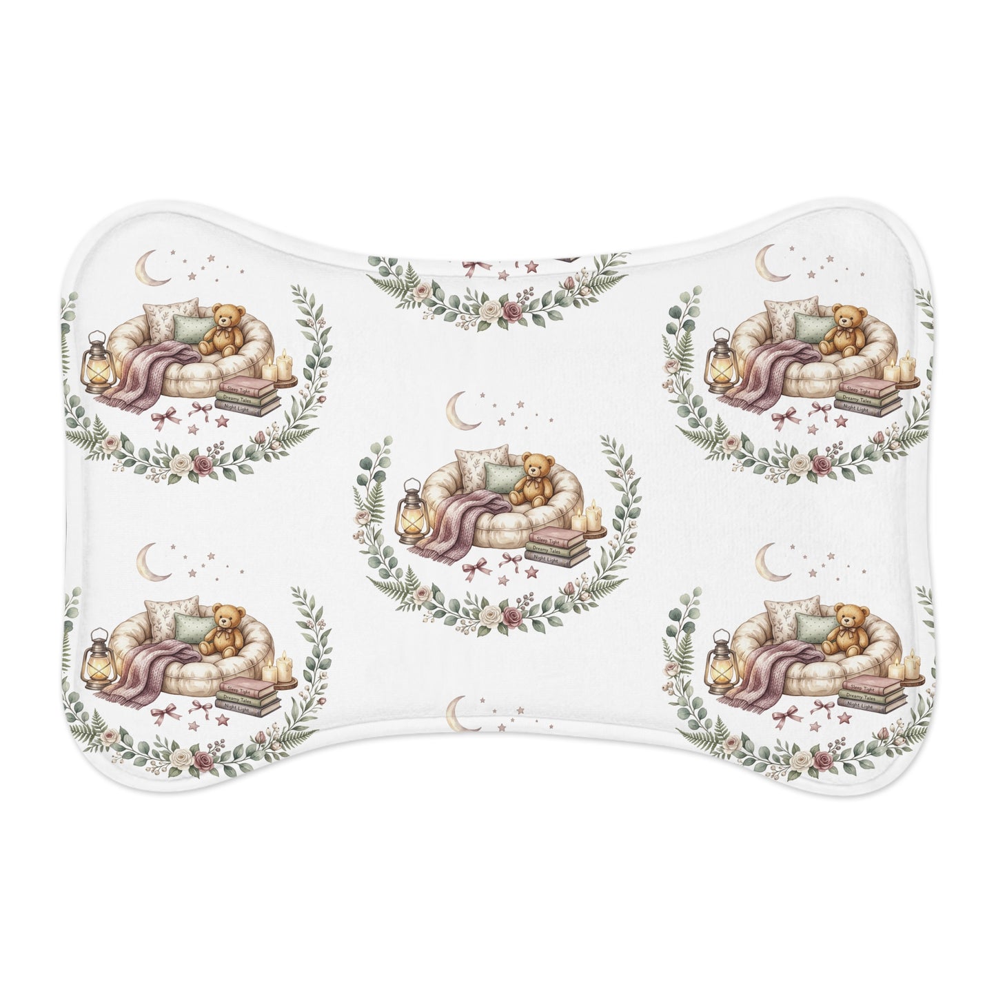Watercolor Pet Feeding Mat — Cute Floral Placemat for Dogs