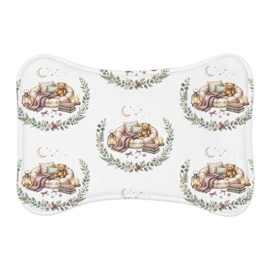 Watercolor Pet Feeding Mat — Cute Floral Placemat for Dogs