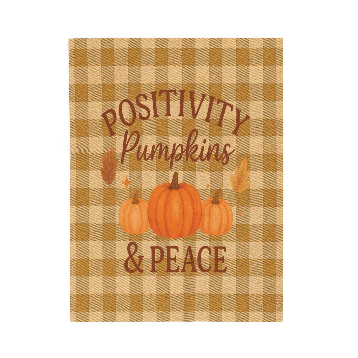 Positivity Pumpkins & Peace Velveteen Plush Throw Blanket – Autumn Cozy Farmhouse Decor