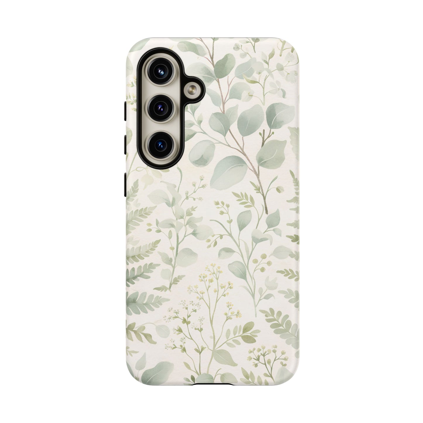 Floral Fern Tough Phone Case — Soft Green Botanical iPhone Cover