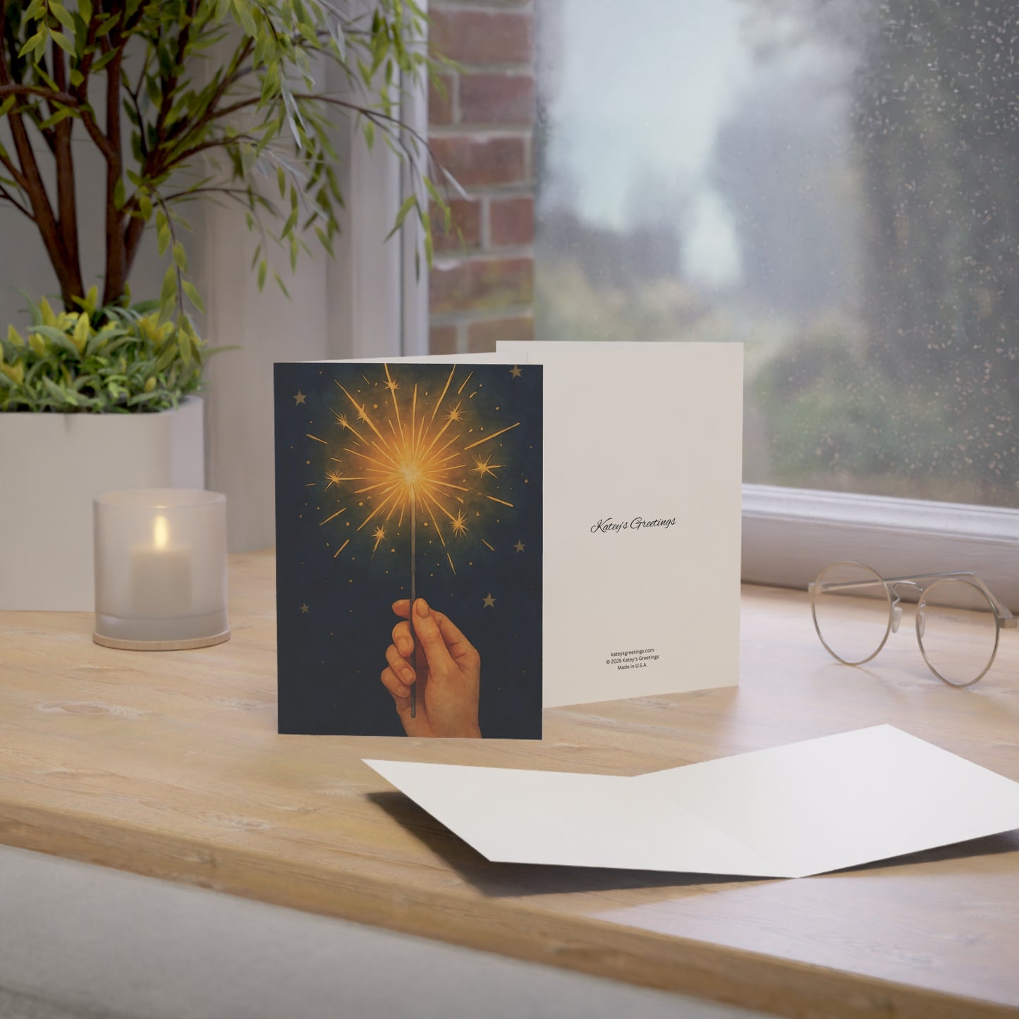 Sparkler Celebration Birthday Greeting Card – Premium 270gsm Paper, Includes Envelope