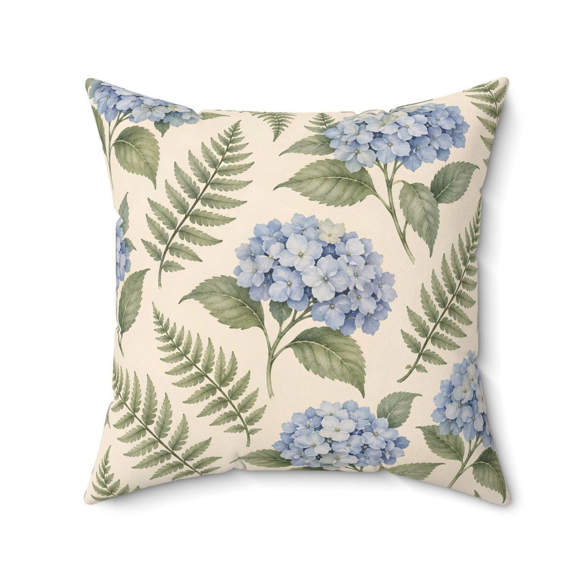Hydrangea Fern Decorative Pillow