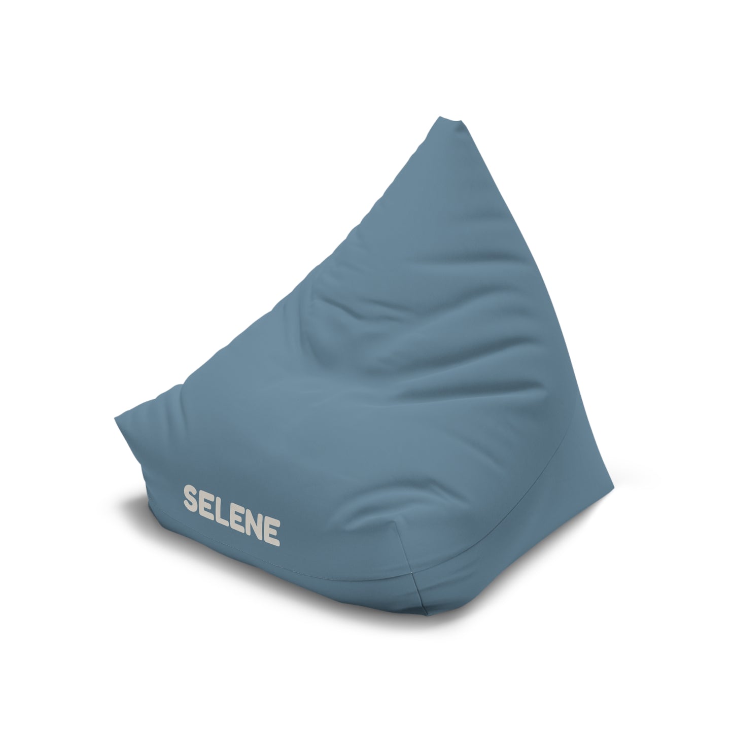 Personalized Blue Bean Bag Cover – Custom Name "SELENE" Cozy Lounge Pouf