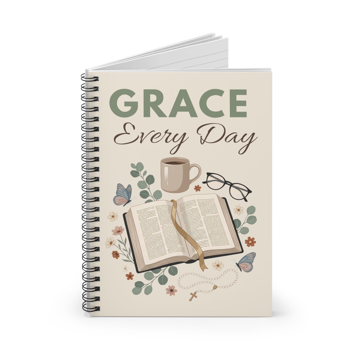 Grace Every Day Spiral Notebook — Inspirational Christian Journal