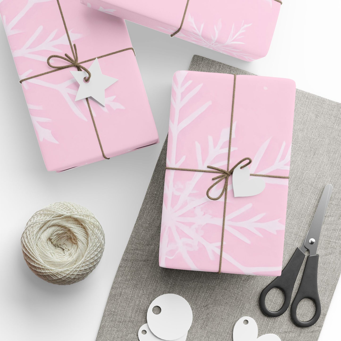 Pink Snowflake Wrapping Paper – Festive & Elegant Holiday Gift Wrap