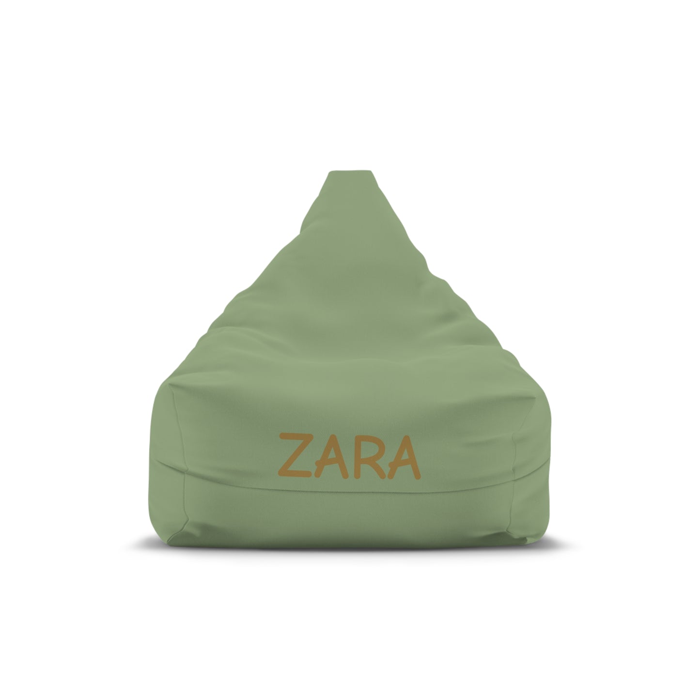 Personalized Green Bean Bag Cover — Custom Name ‘ZARA’ Accent