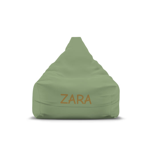 Personalized Green Bean Bag Cover — Custom Name ‘ZARA’ Accent