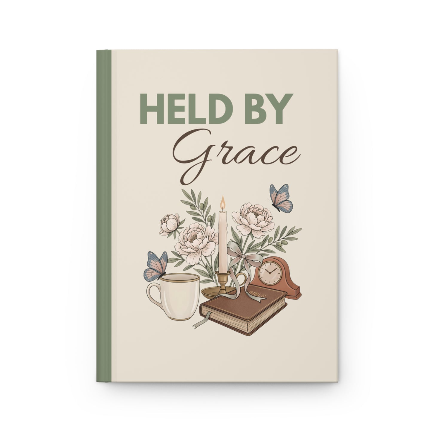 Held by Grace Hardcover Journal — Floral Inspirational Notebook for Prayer, Reflection & Gratitude