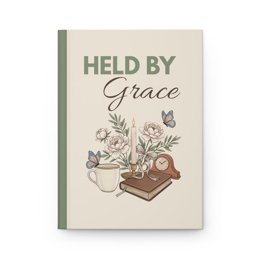 Held by Grace Hardcover Journal — Floral Inspirational Notebook for Prayer, Reflection & Gratitude