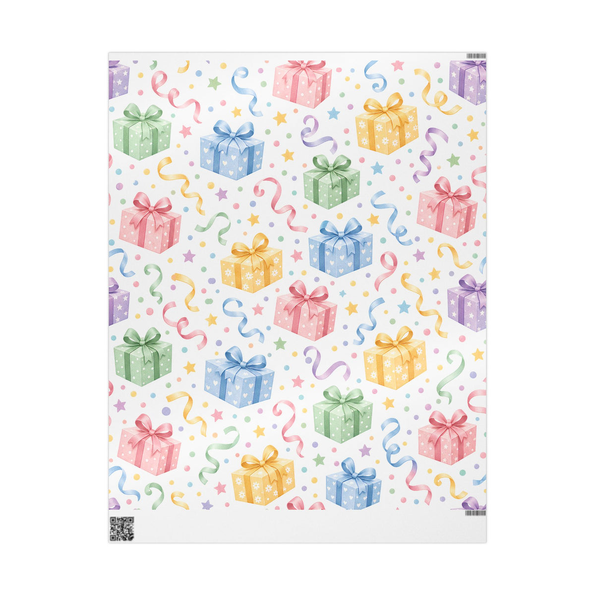 Birthday Confetti Gift Wrap — Colorful Party Wrapping Paper Roll
