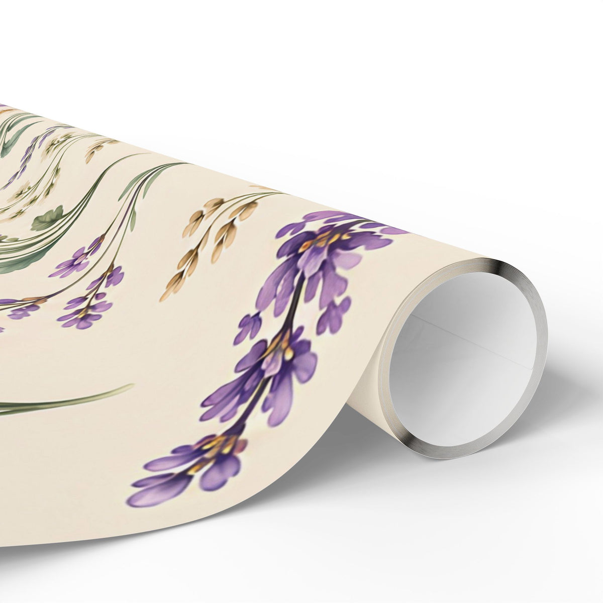 Lavender & Daisy Floral Wrapping Paper Roll — Botanical Gift Wrap for Birthdays, Weddings & Spring Celebrations