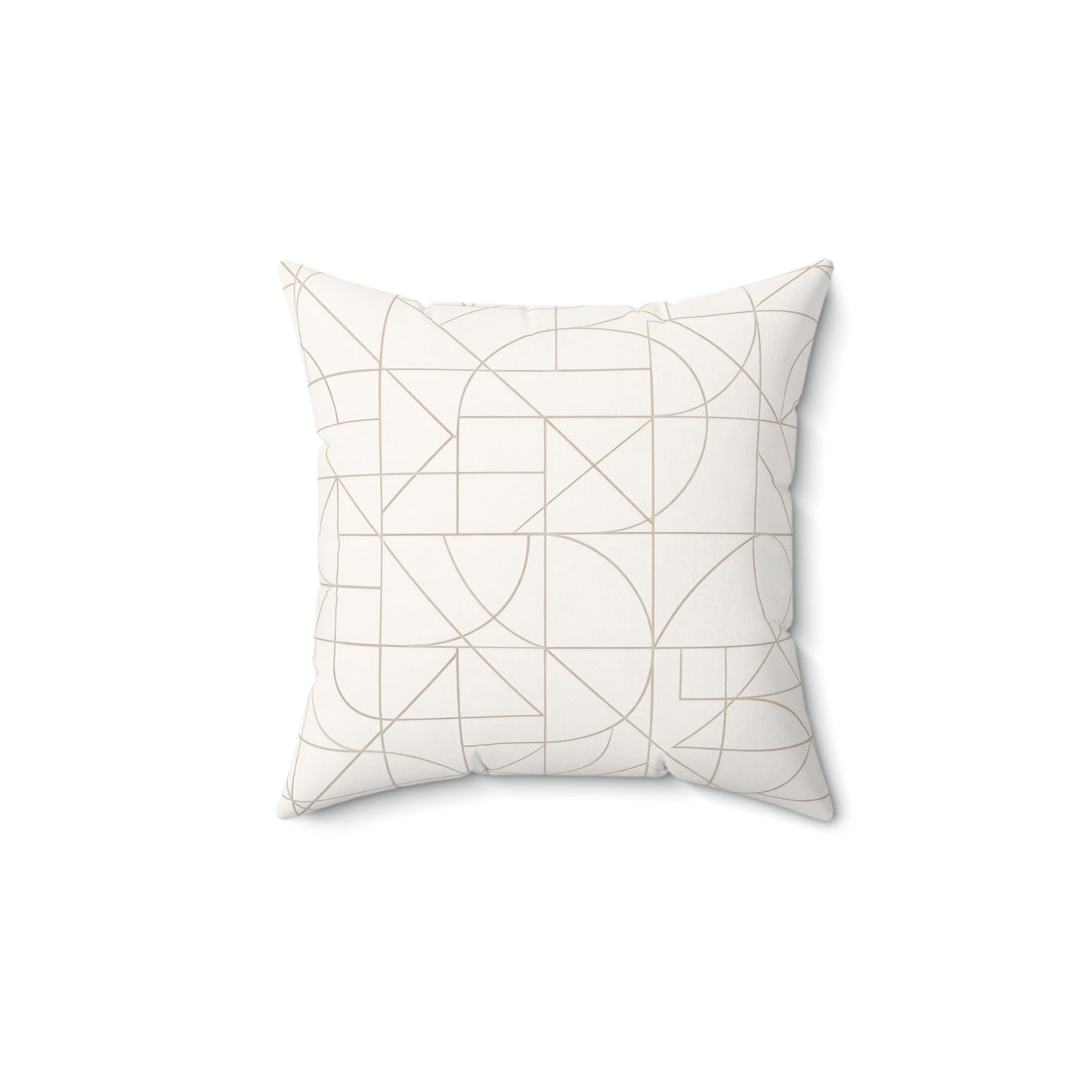 Geometric Beige Pattern Pillow — Modern Minimalist Decorative Throw Pillow
