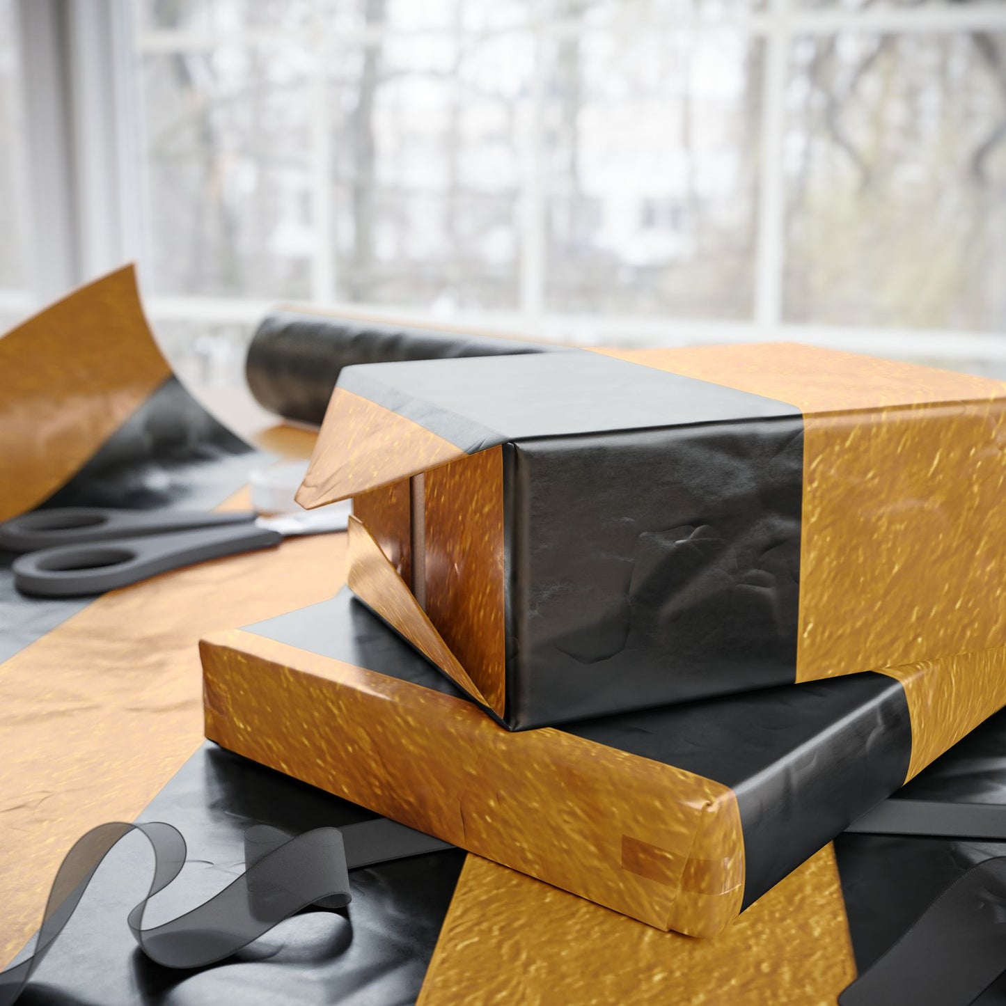 Chic Black & Gold Striped Wrapping Paper – Bold Luxury Gift Wrap