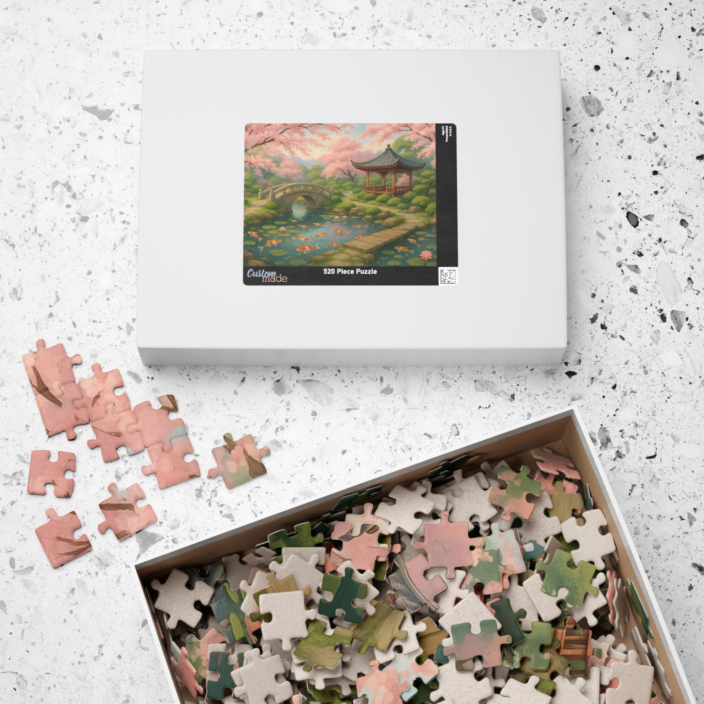 Tranquil Japanese Garden Puzzle – Koi Pond & Cherry Blossoms