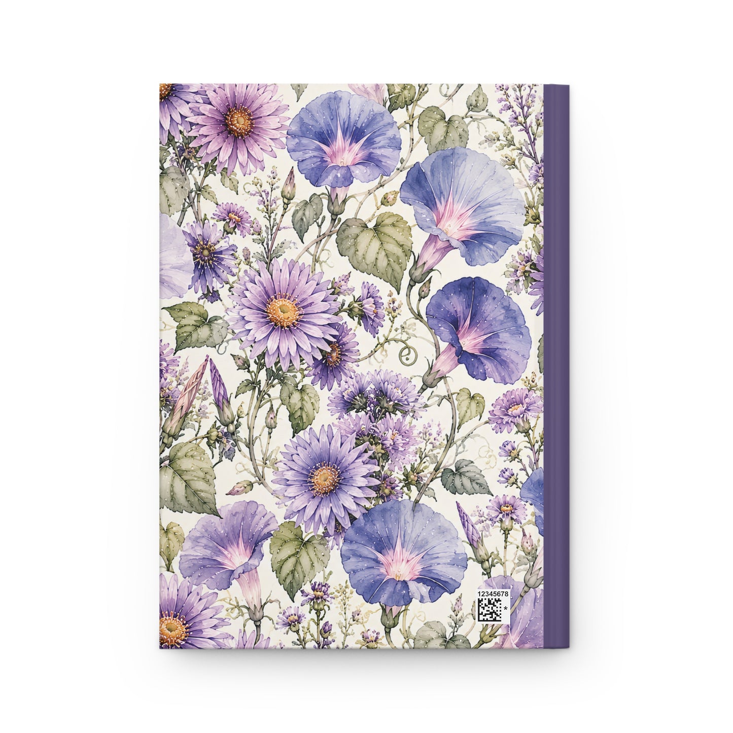 Floral Hardcover Journal — Personalized 'Evelyn' Purple Morning Glory Notebook