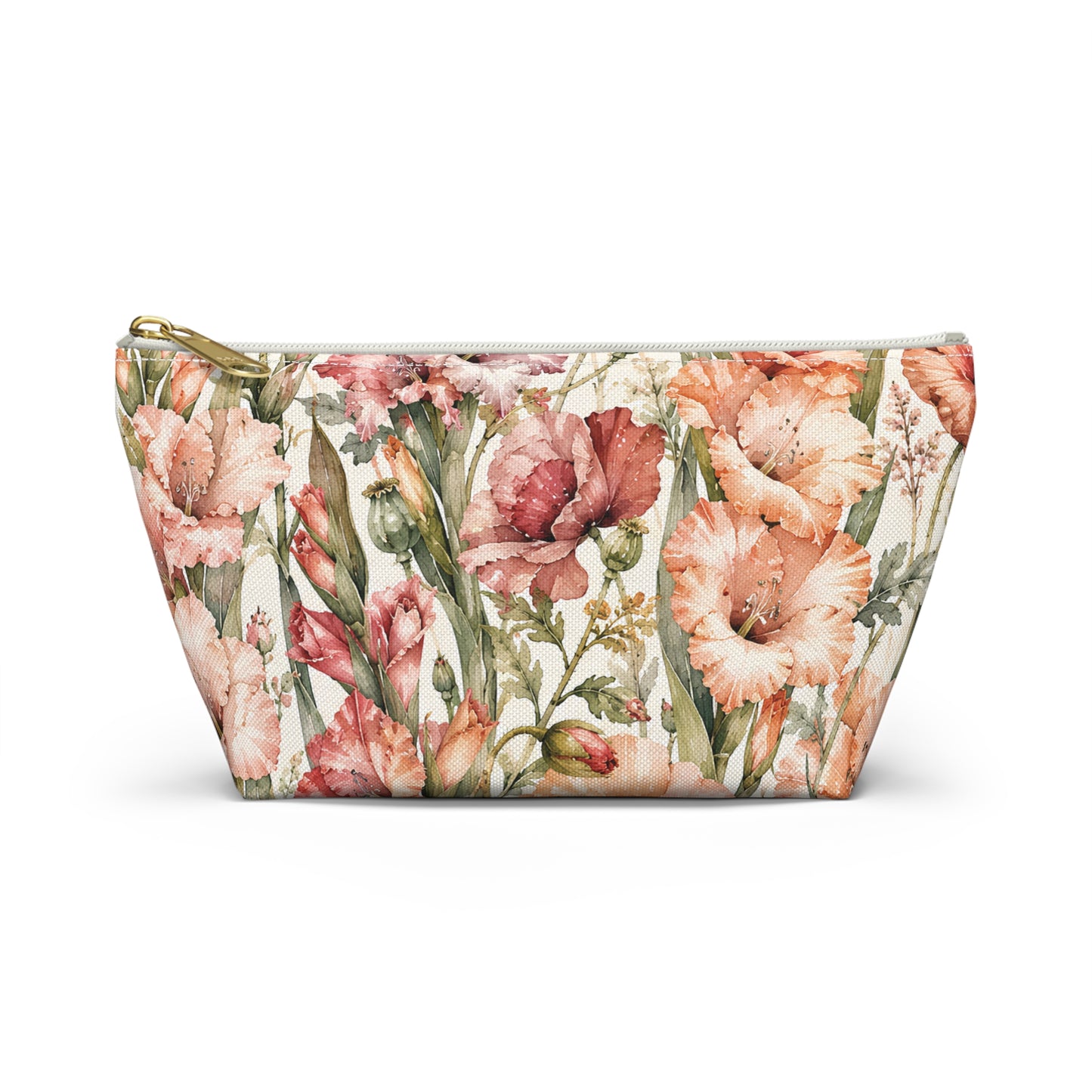 Floral Gladiolus Accessory Pouch — Botanical Makeup Bag