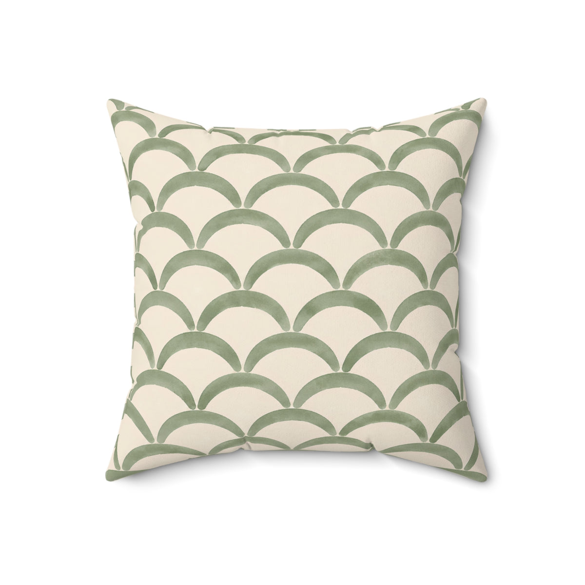 Green Scallop Pattern Decorative Pillow